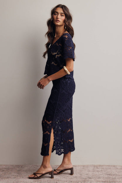Crochet Lace Midi Skirt FWSK003