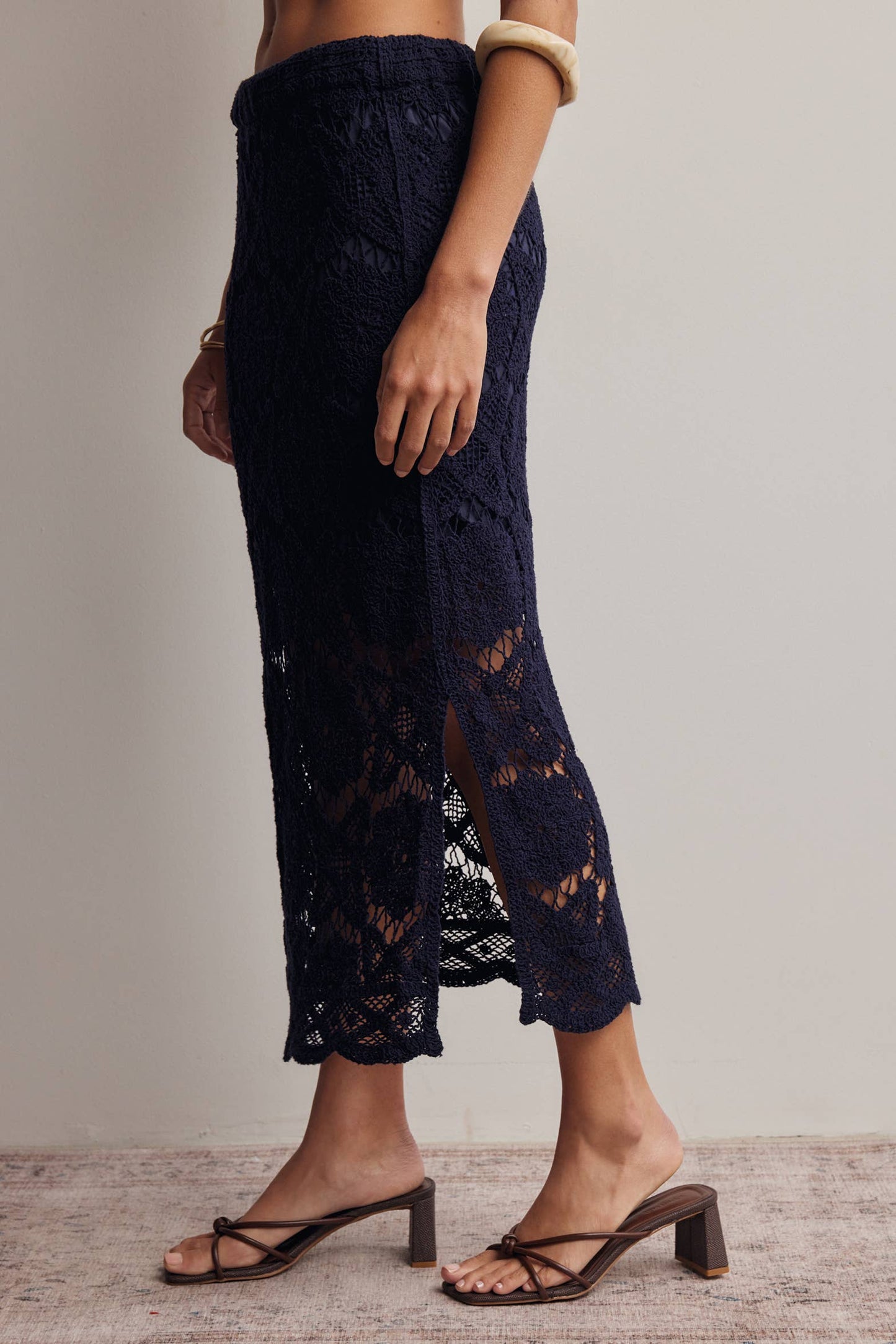 Crochet Lace Midi Skirt FWSK003