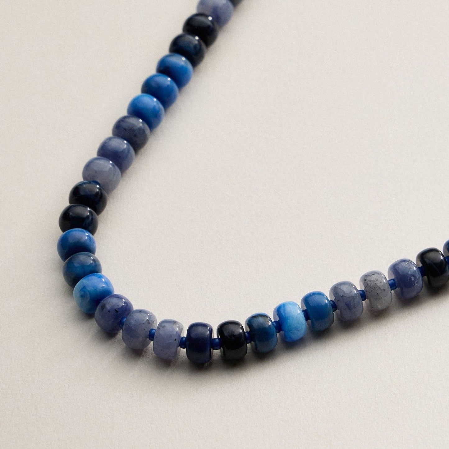 Gradient Color Round Disc Beaded | Necklace