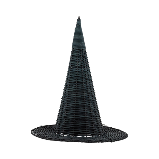 Natural Rattan Witch Hat - 18"