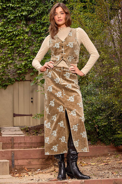 61146 Embroidered Corduroy Vest
