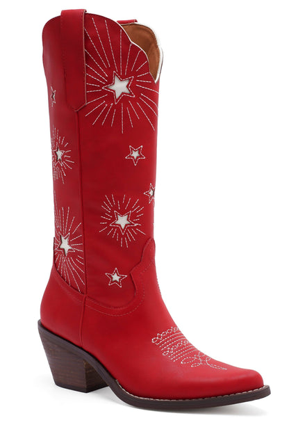 Red Radiant Star Western Boots