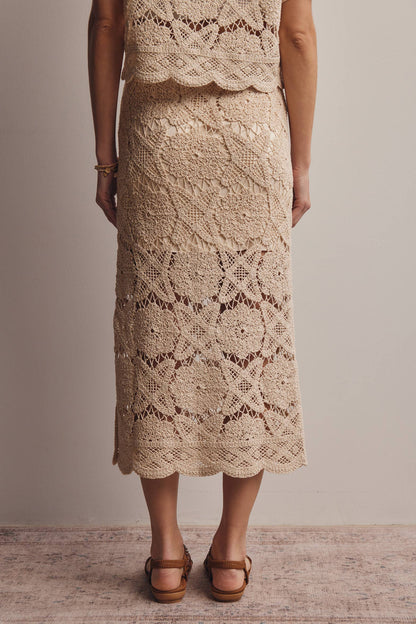 Crochet Lace Midi Skirt FWSK003