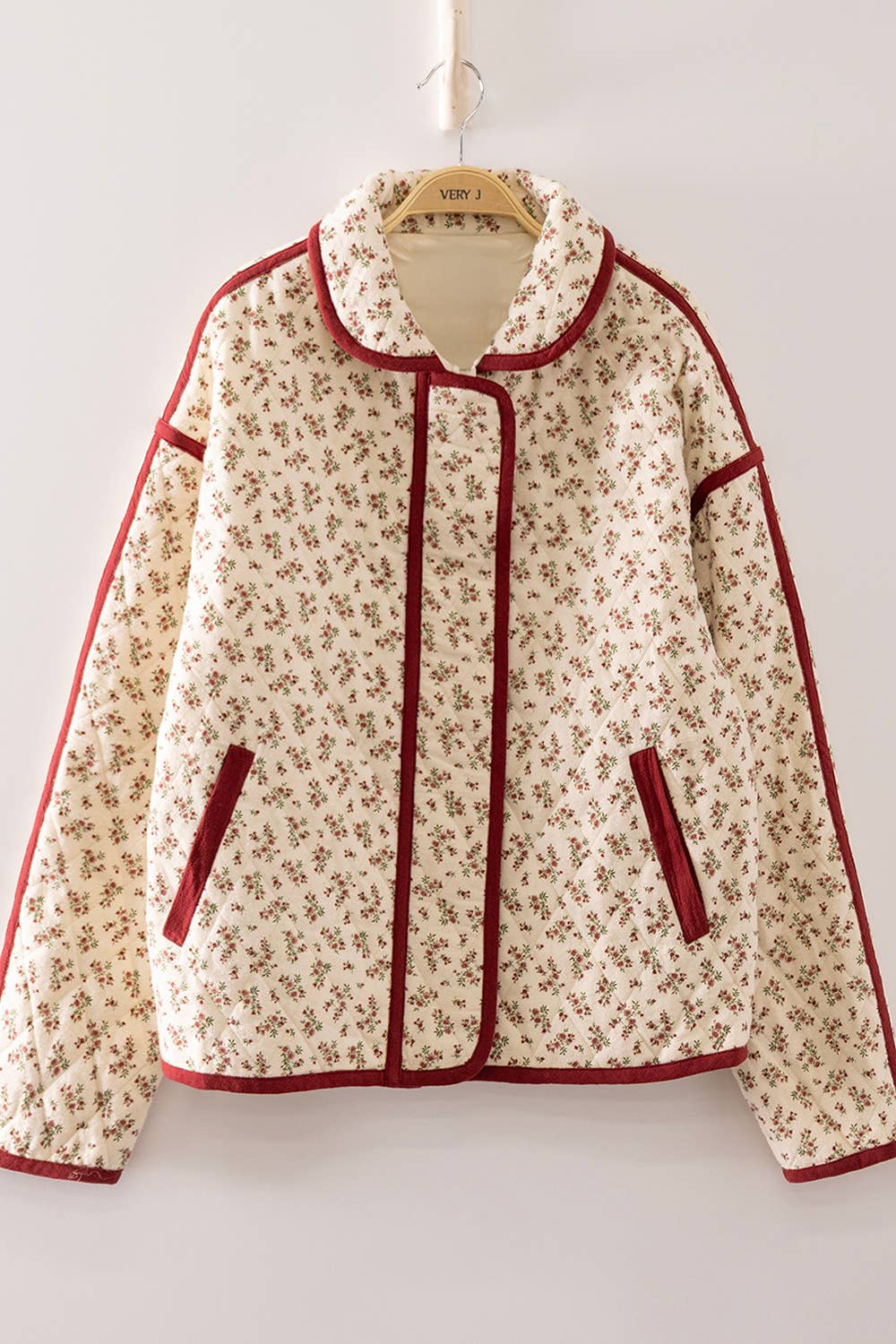 NJ90412-Floral Quilted Jacket