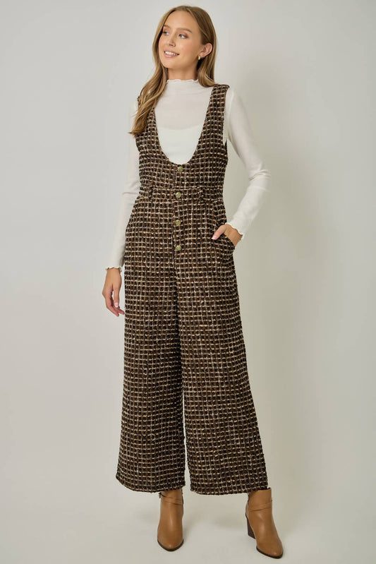 Tweed Low Neck Jumpsuit